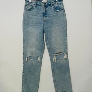 Abercrombie & Fitch Jeans Womens 18 Long Straight Baggy Ultra High Rise Distress